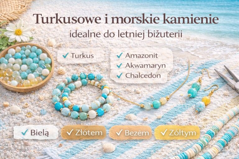 Turkusowe i morskie kamienie
